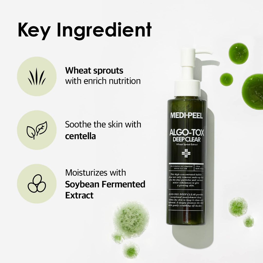 Giliai Valantis Gelinis Prausiklis MEDI-PEEL Algo-Tox Deep Clear Facial Cleanser 5.07 fl oz/150 ml
