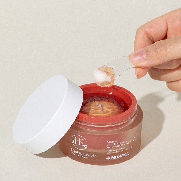 Atkuriamasis dvifazinis veido kremas su kombucha, MEDI-PEEL Hyal Kombucha Tea-Tox Cream 50 ml