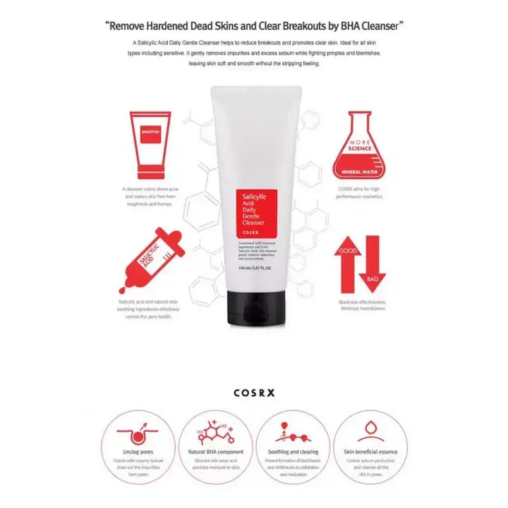 COSRX Salicylic Acid Daily Gentle Cleanser prausiklis su salicilo rūgštimi 150ml COSRX