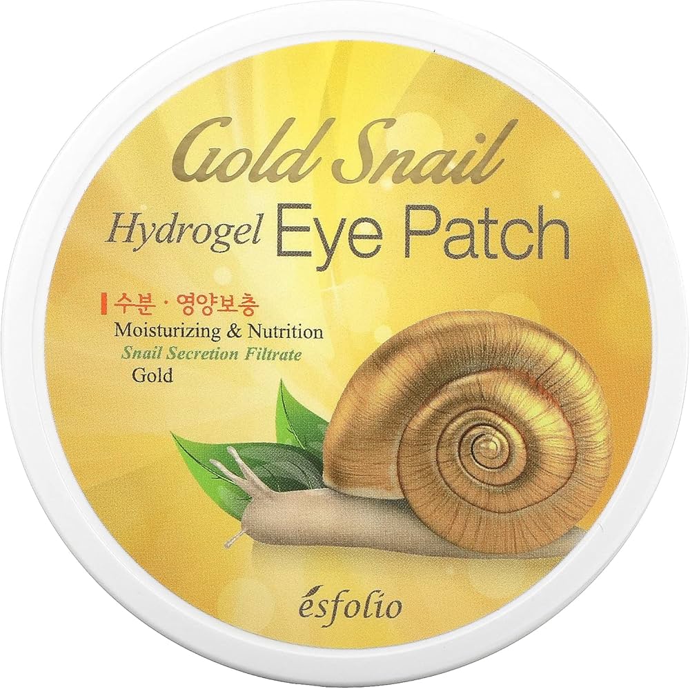 Esfolio Gold Snail Hydrogel Eye Patch – Hidrogelinė priešraukšlinė ir maitinanti paakių kaukė, 60 vnt.