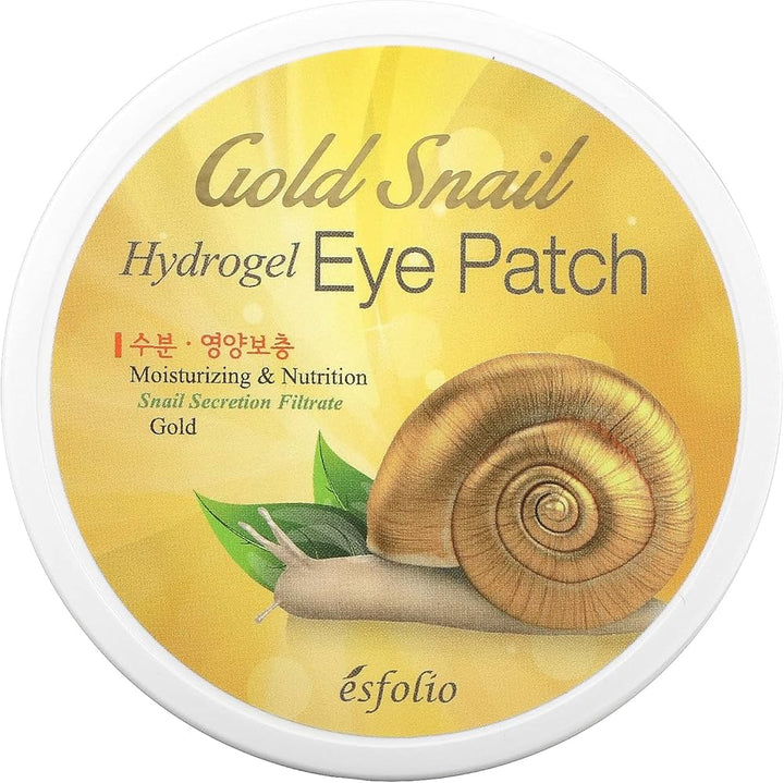 Esfolio Gold Snail Hydrogel Eye Patch – Hidrogelinė priešraukšlinė ir maitinanti paakių kaukė, 60 vnt.