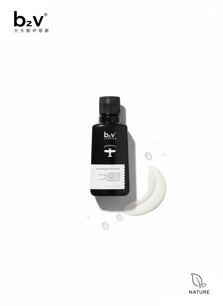 b2V Black Algae Smoothing Repair Shampoo - juodųjų dumblių atkuriamasis šampūnas, 60 ml