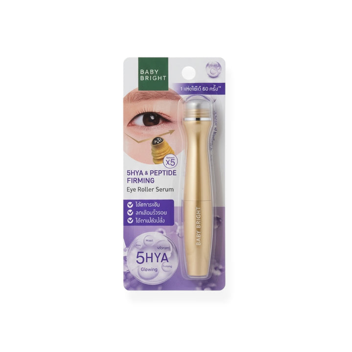 Baby Bright 5HYA & Peptide Firming Eye Roller Serum – Paakių serumas su 5HYA ir peptidais, 15 ml