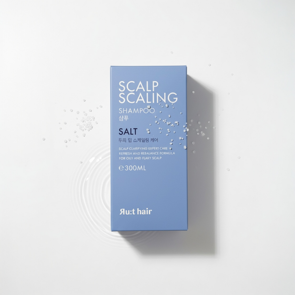 RU:T HAIR SALT Scalp Scaling Shampoo - Giliai valantis druskos šampūnas riebiai, pleiskanojančiai galvos odai, 300 ml
