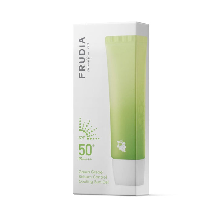 FRUDIA Green Grape Sebum Control Cooling Sun Gel SPF50+ PA++++ 50 g – Drėkinantis vėsinantis gelis riebiai odai