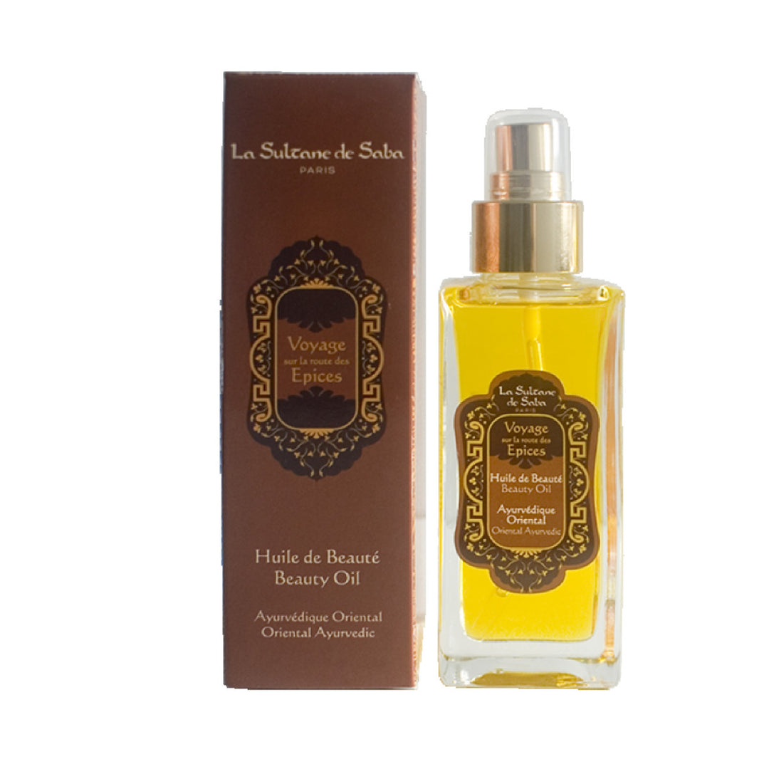 Aliejus La Sultane de Saba Oriental Ayurvedic Scented Beauty Oil – gintaras, vanilė, pačiulis, 200 ml