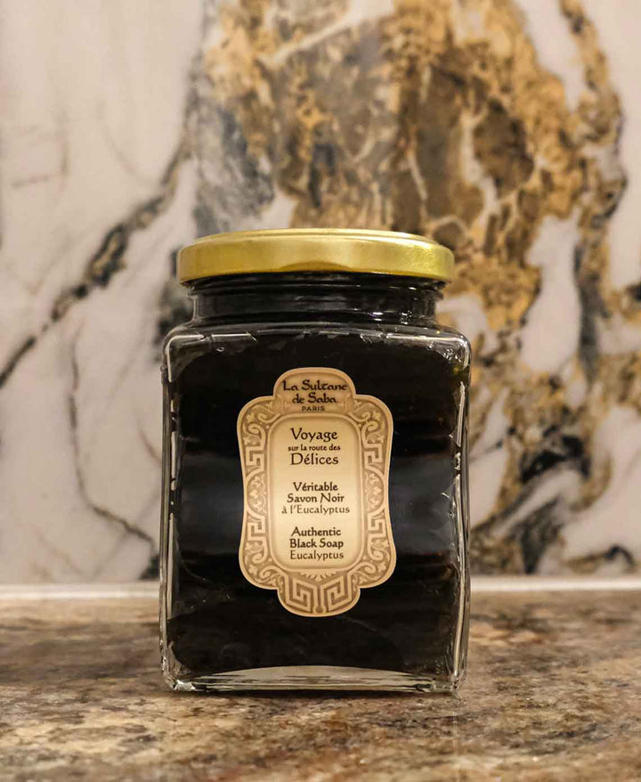 Black soap with eucalyptus, La Sultane de Saba Real Black Soap with Eucalyptus Essential Oil